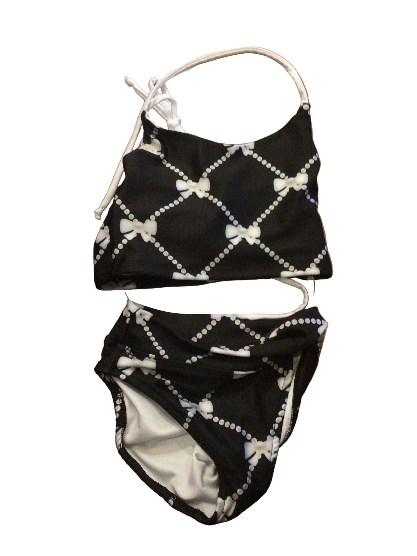 Pearl bow b/w bikini toddler