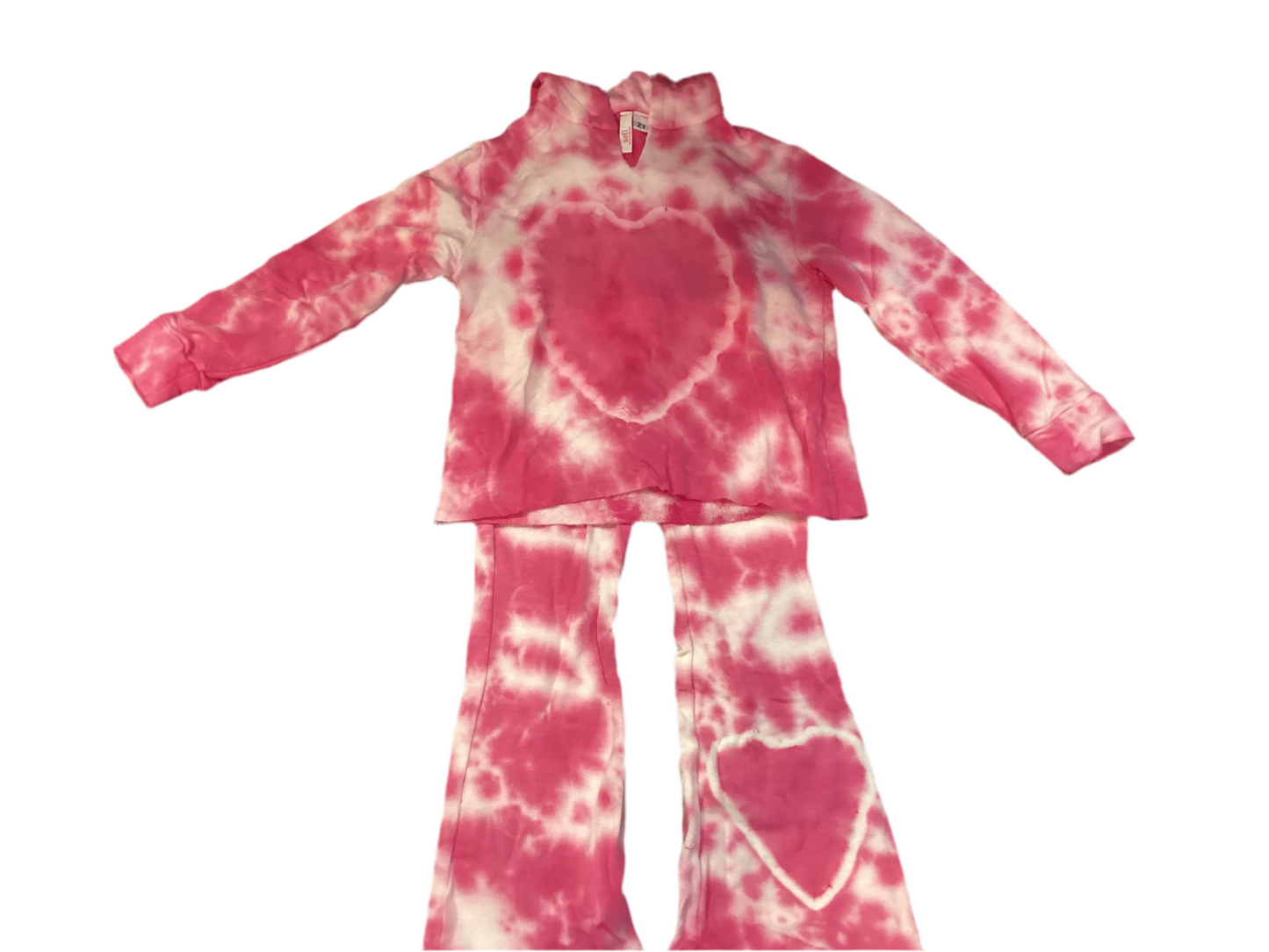 Pink tie dye heart set