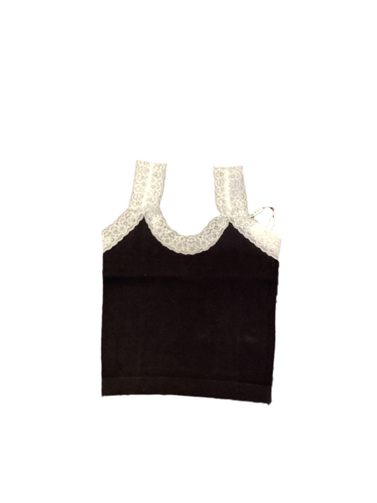 Katie J black w/white lace tank