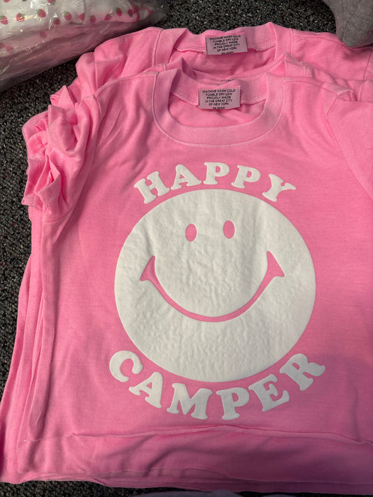 Pink firehouse happy camper tee