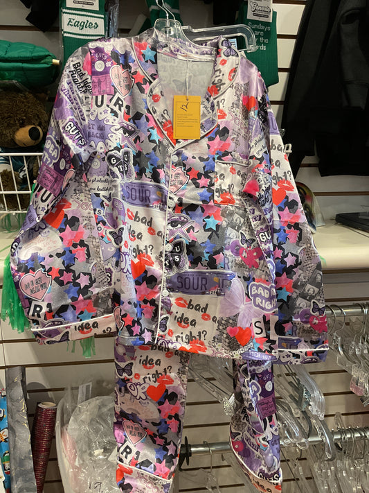 Tween style graffiti silk pjs