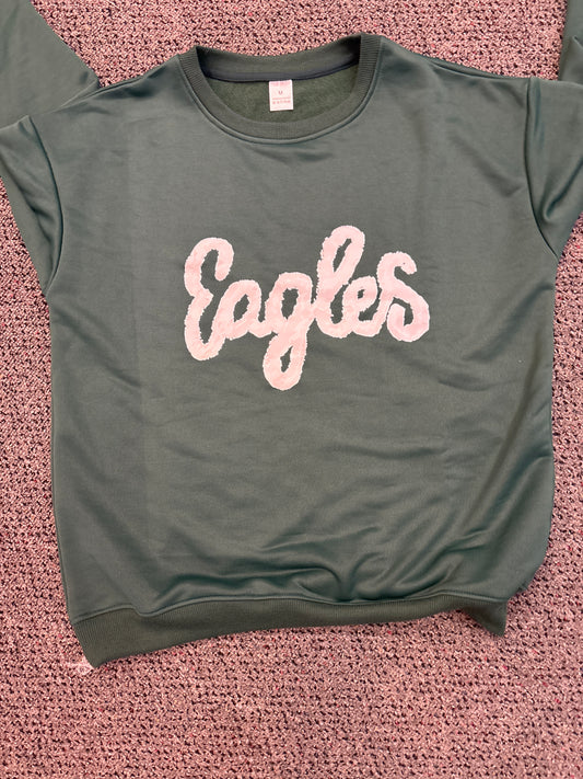 Eagles script hunter crewneck