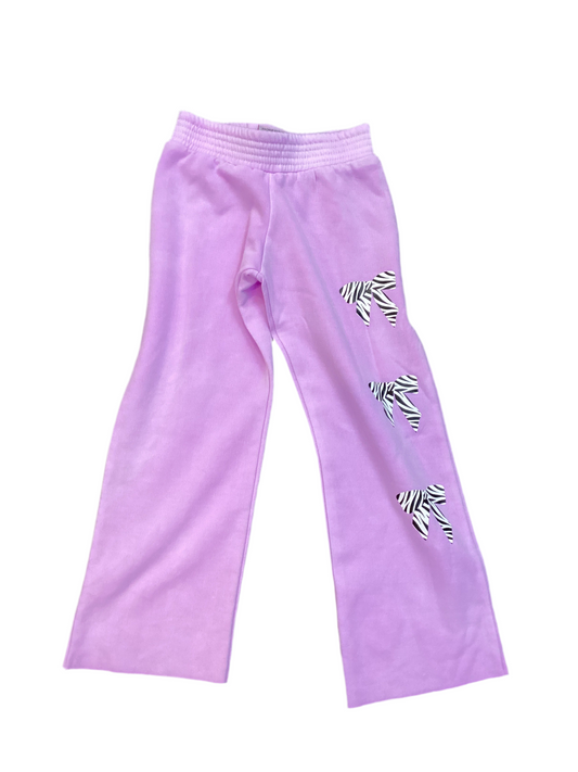 Firehouse purple zebra bow sweatpants