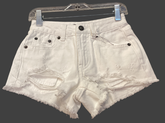 KatieJ white denim shorts