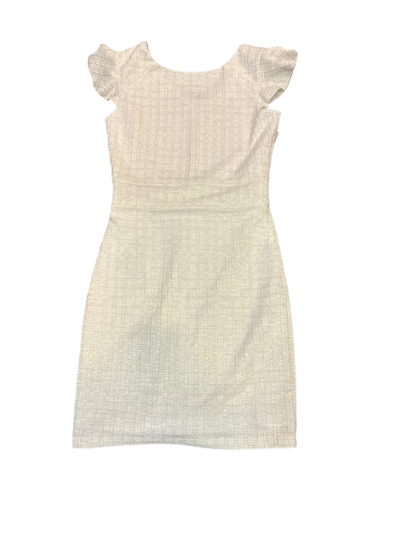 Jr white/silver flounce dress