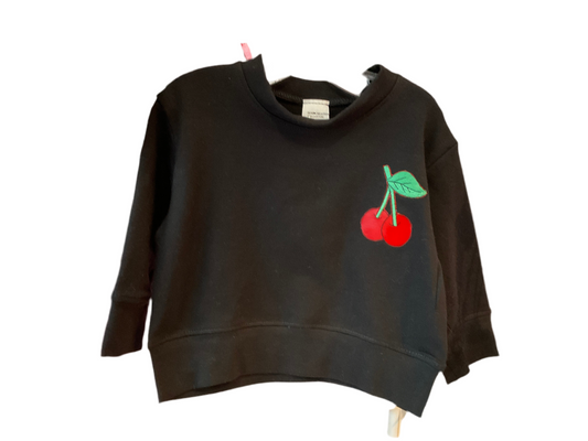 Dori toddler black sweatshirt w/cherries