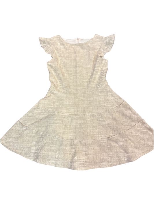 Jr ivory/gold tier dress