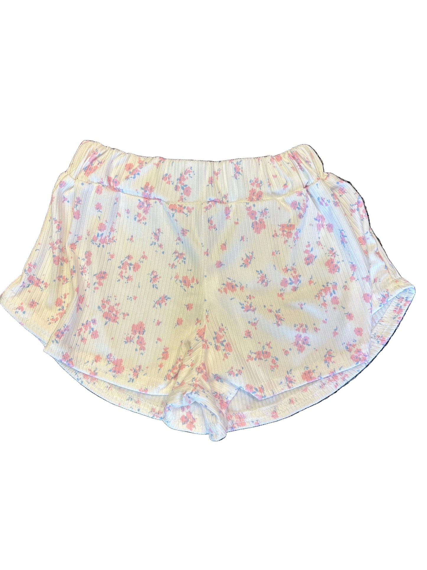 Pink blue floral shorts