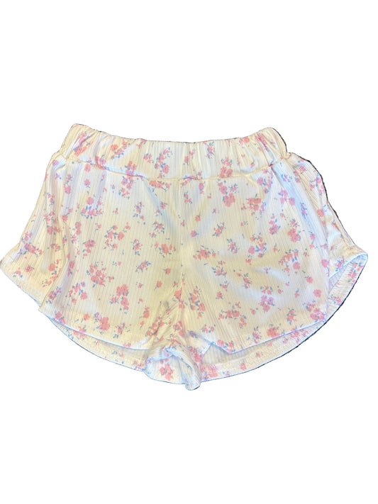Pink blue floral shorts