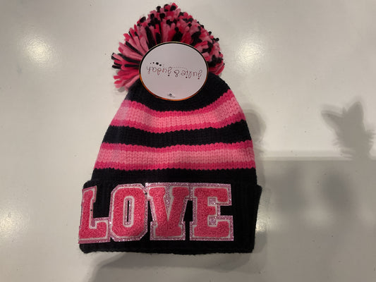 Pink pom pom LOVE Hat