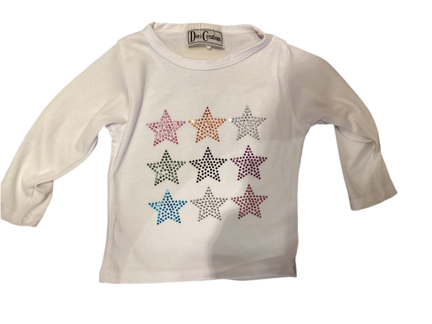 White L/S Multi Star tee