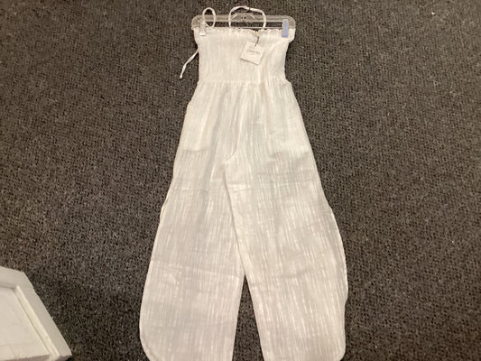 Peixoto white strapless wide slit pant