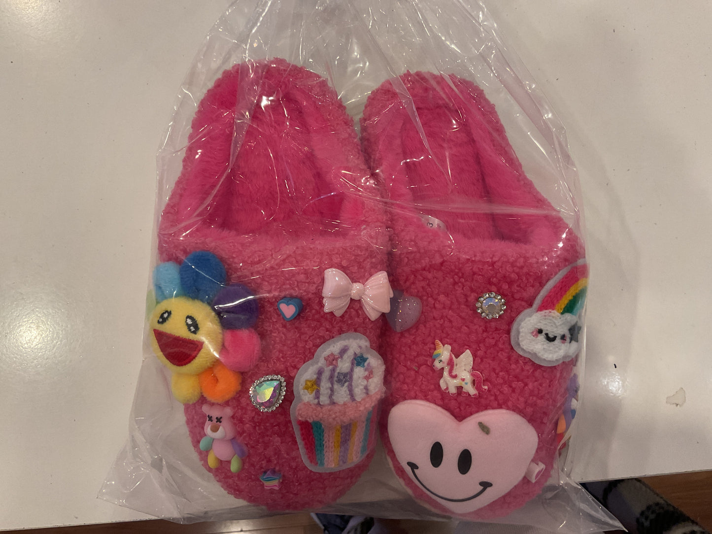Fuchsia Charm Plush Slippers