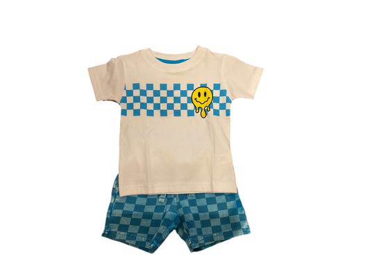 Little Mish Turq check short