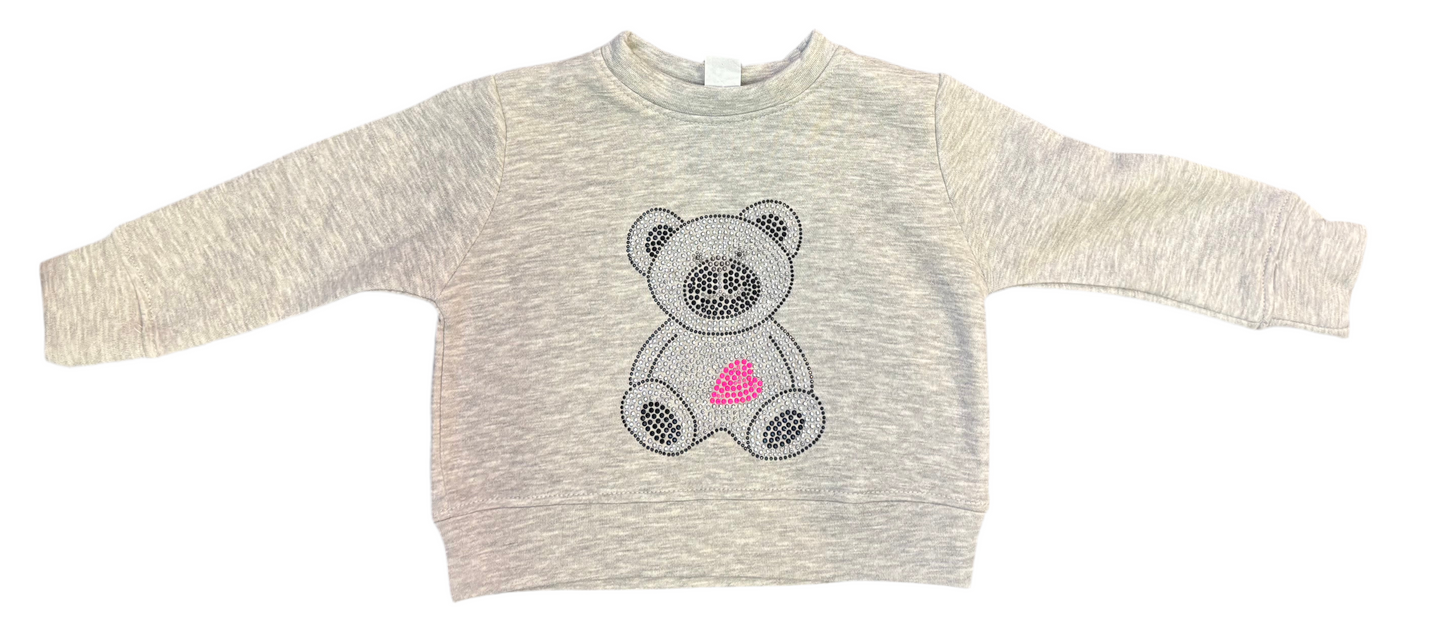 Bear w/ Heart Gray Crewneck
