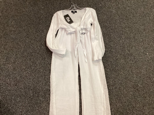 Fbz 2 pc white tie top long sleeve