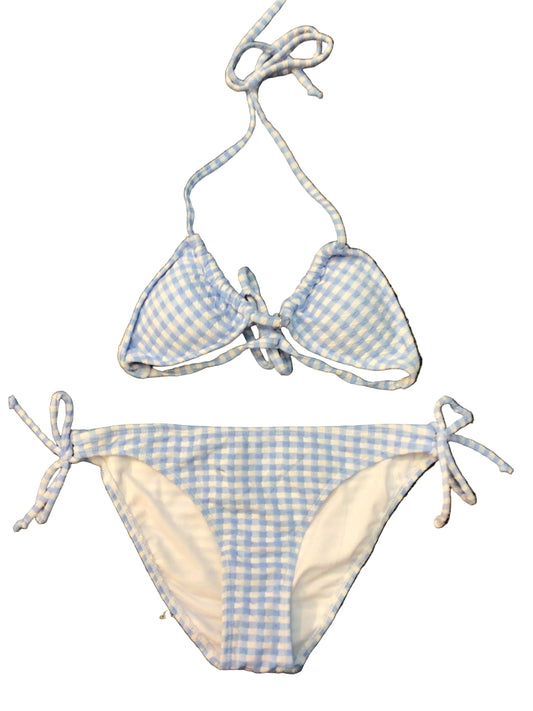 Blue gingham bikini juniors