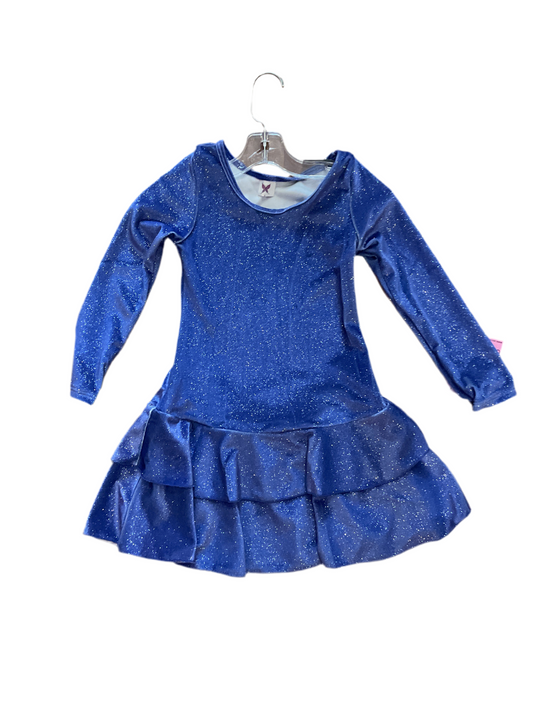 L/S Ruffle Dress Glitter Velvet