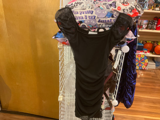 Cheryl kids black cap sleeve mesh dress