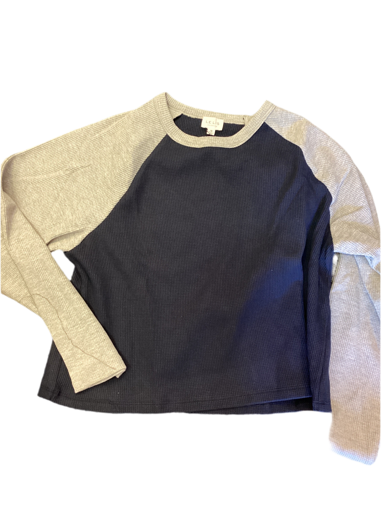 Navy/Grey waffle long sleeve shirt
