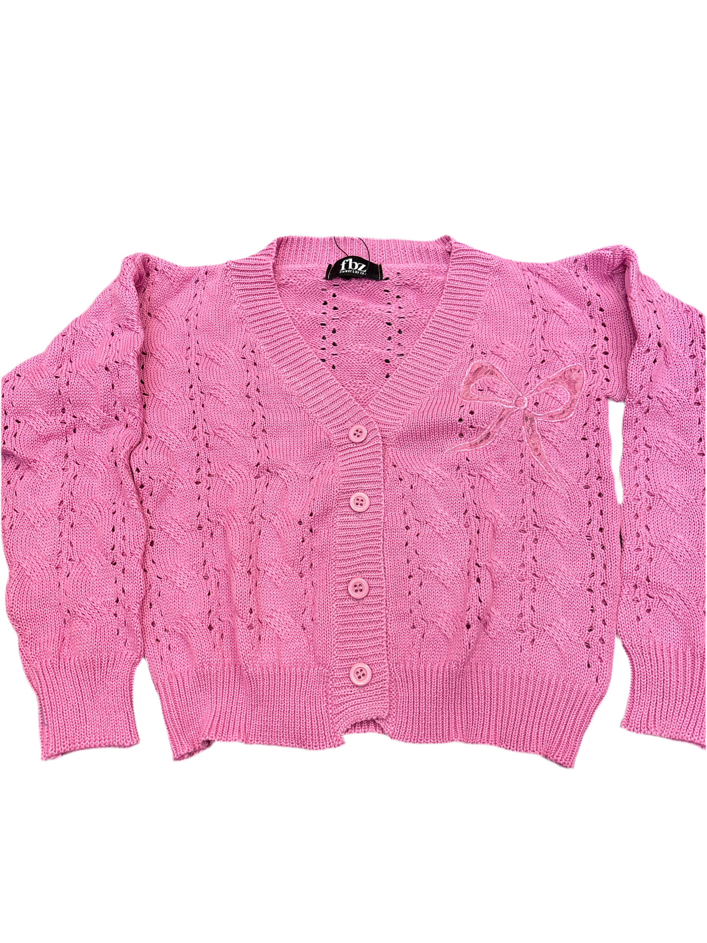 Pink bow cardigan