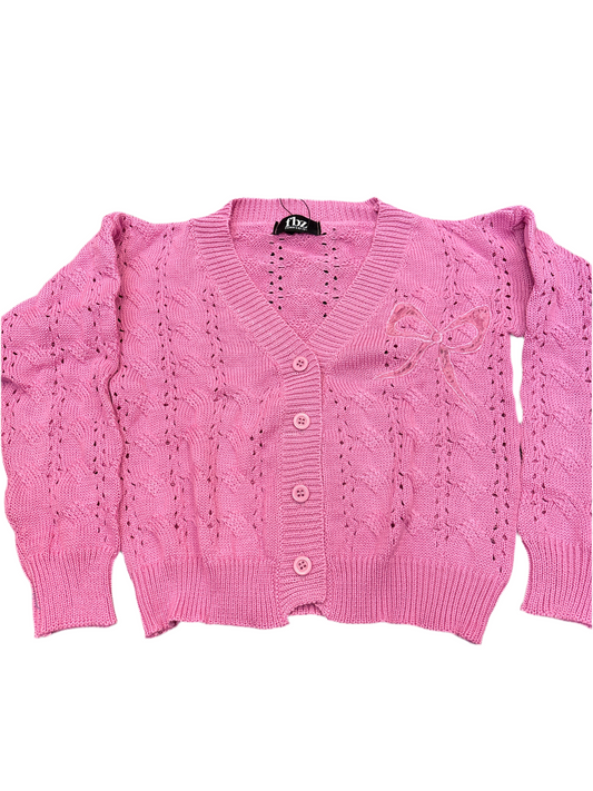 Pink bow cardigan