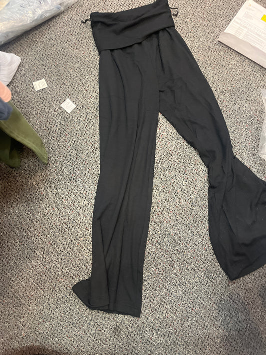 Ocean Drive black rib knit flare pant