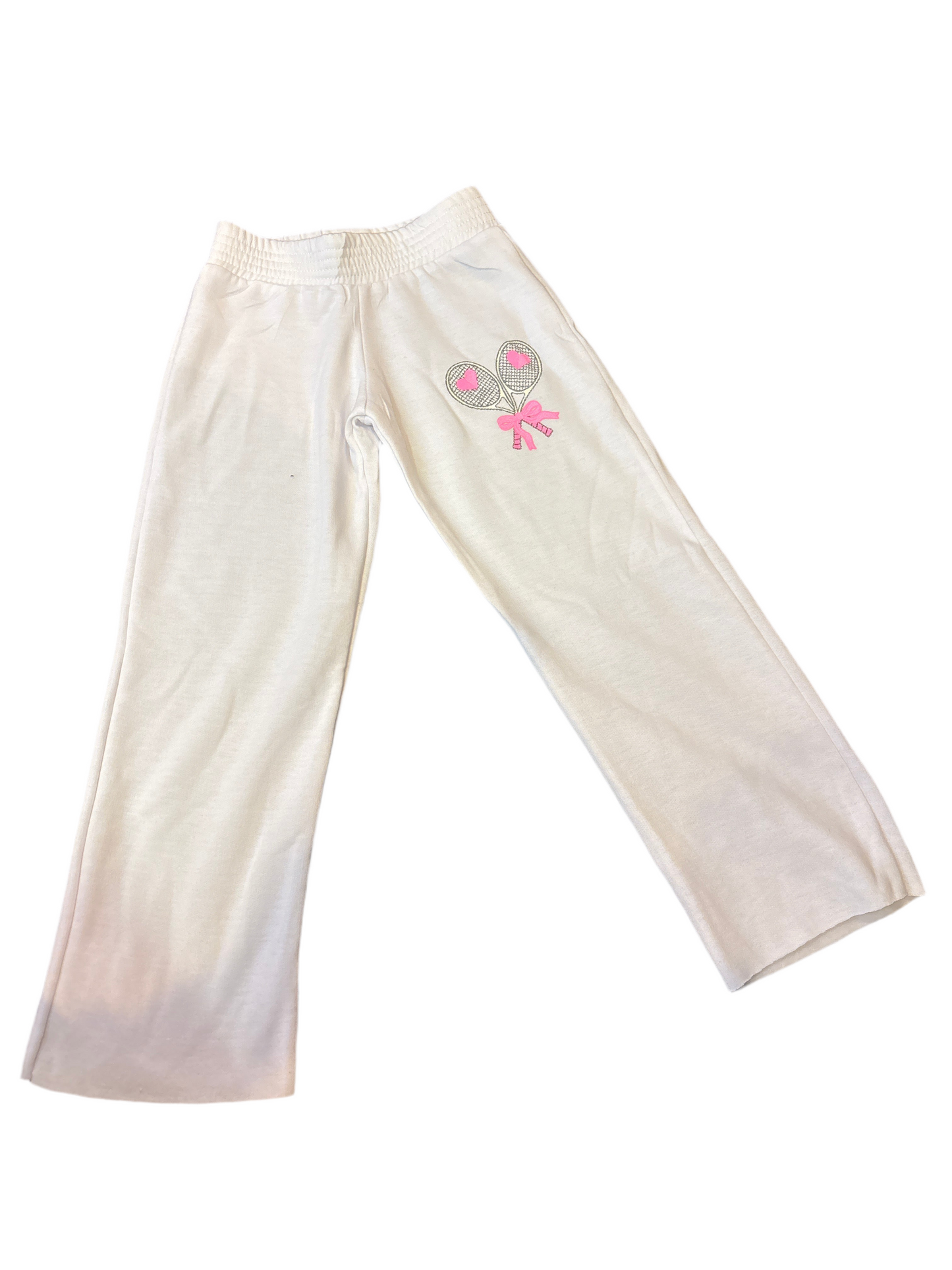 White tennis bow pants