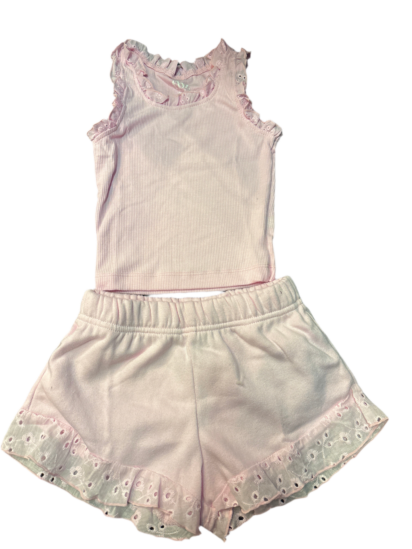 Pink eyelet 2 pc set
