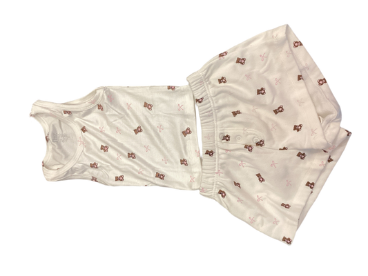 FBZ cream teddy bear short set