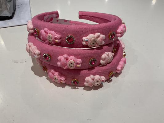 Pink labubu headband
