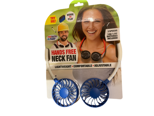 Hands free neck fan