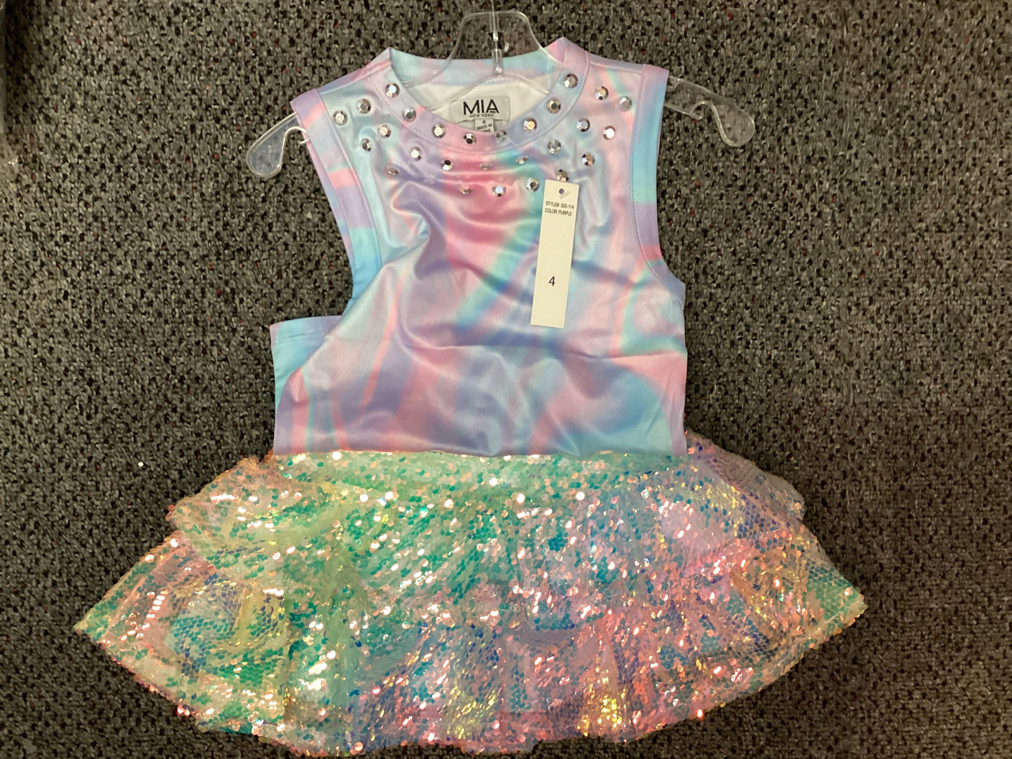 Mia sparkle skirt and rainbow top set