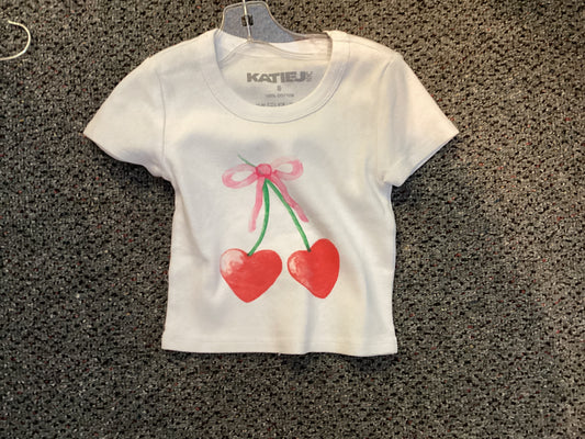 KatieJ white cherry tshirt