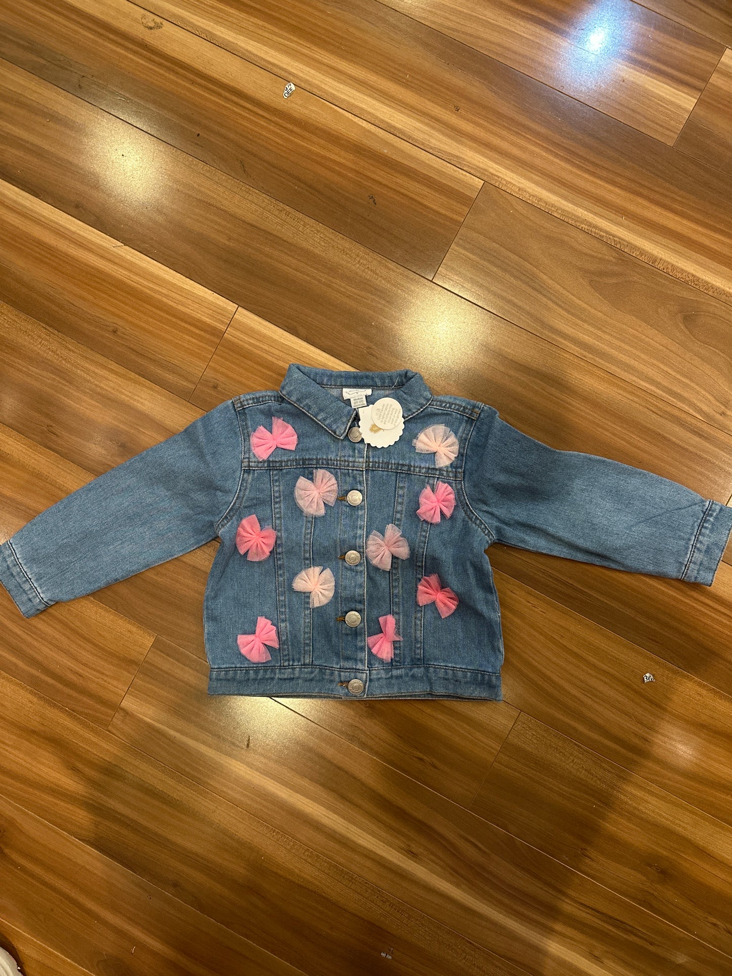 Pink bow Jean Jacket