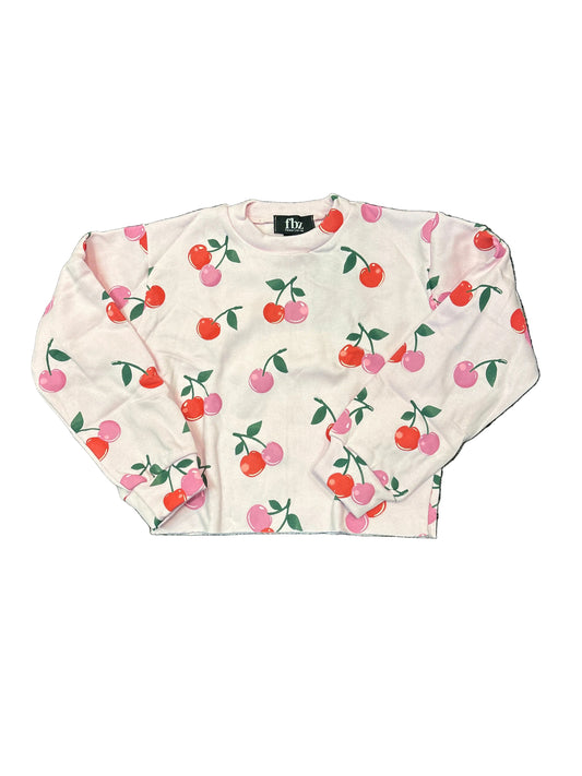 Pink pink red cherry sweatshirt