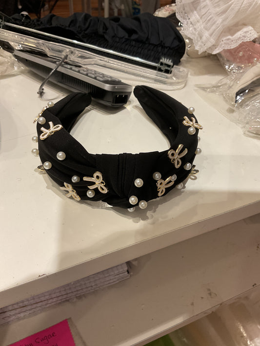 Bow and pearl headband