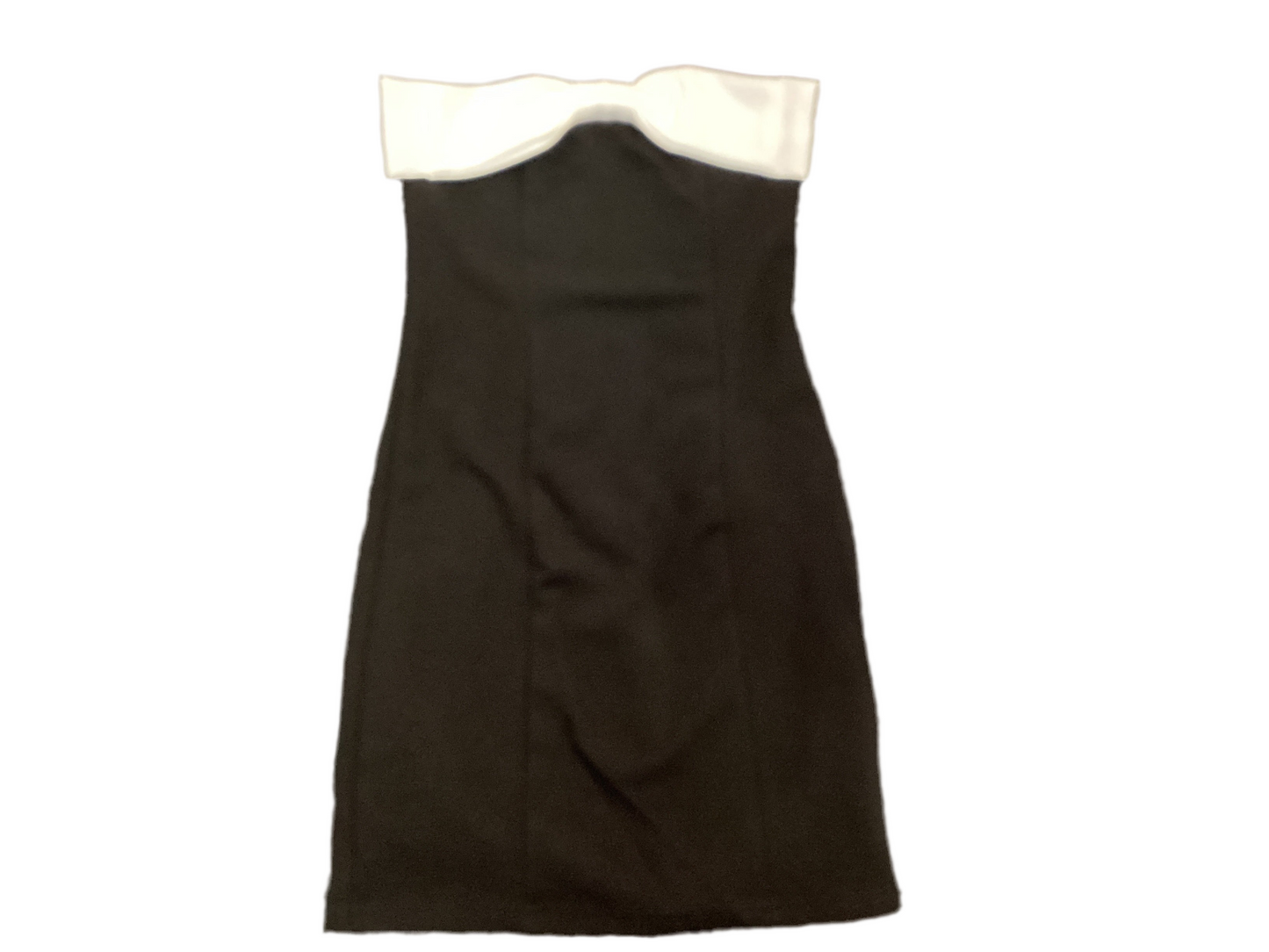 James Black w/white bow dress