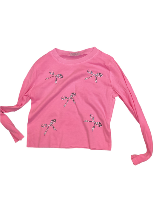 Firehouse pink bows long sleeve tshirt