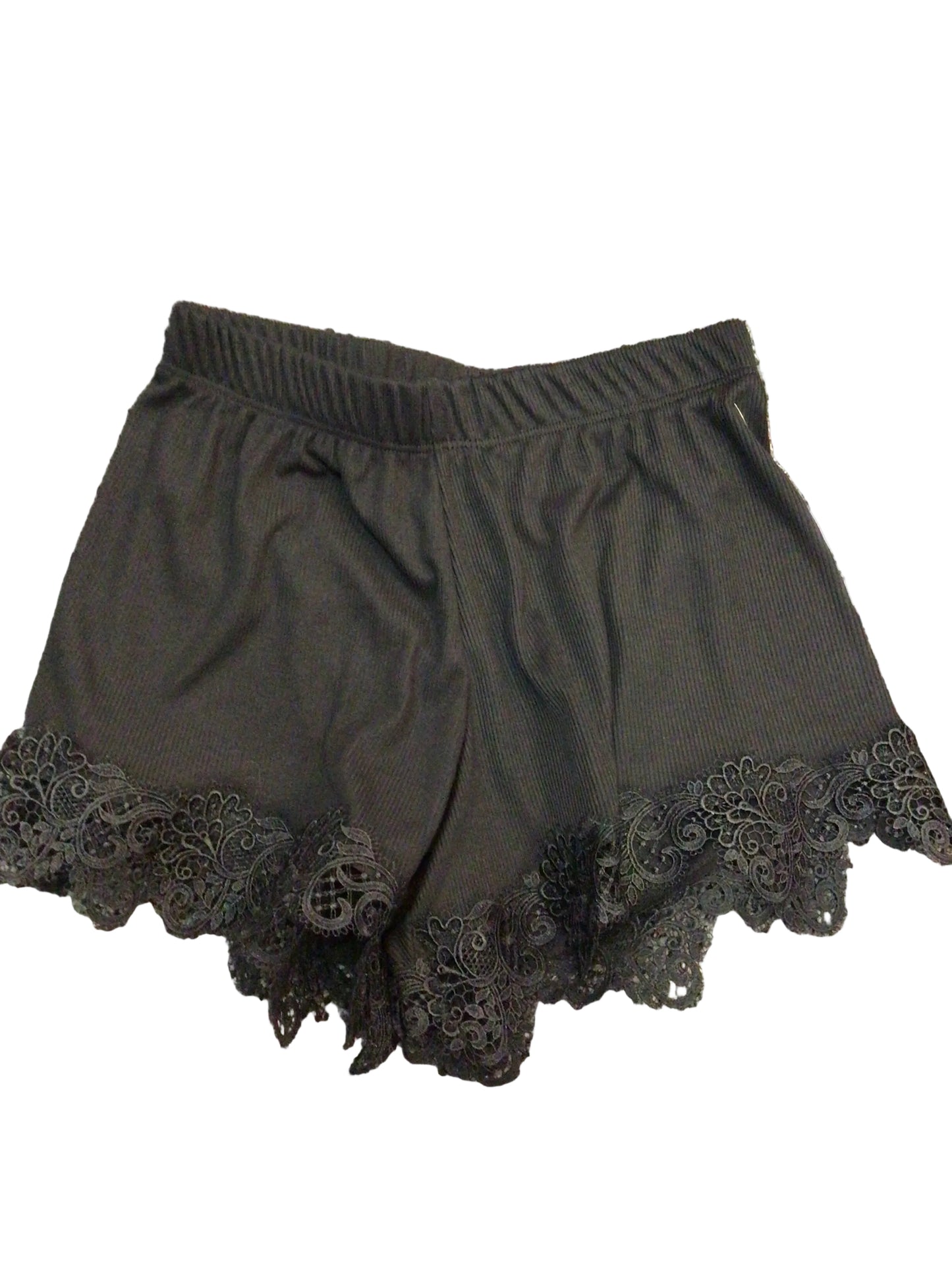 Cheryl black shorts with lace trim
