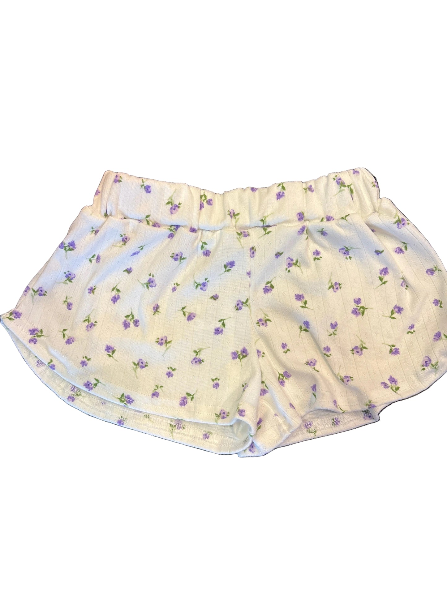 Purple pointel floral shorts