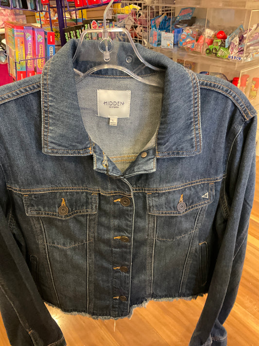 Hidden dark blue denim jacket