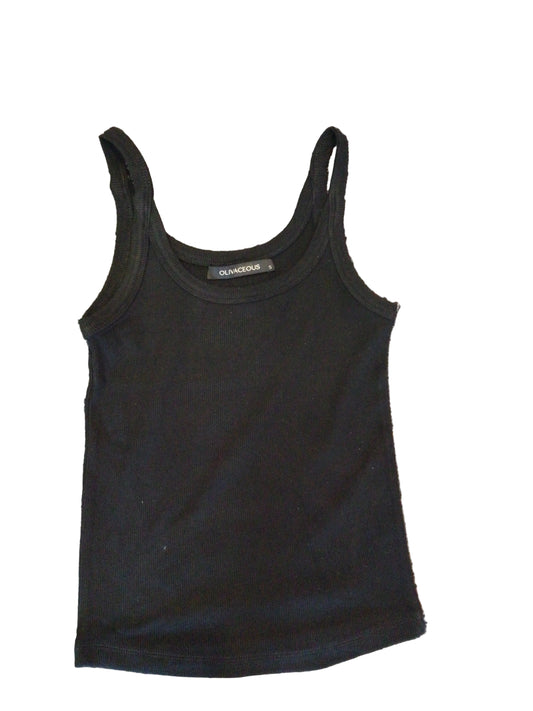 Olivaceous solid ribbed tank top
