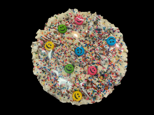 Large Pizza with Smiley Faces