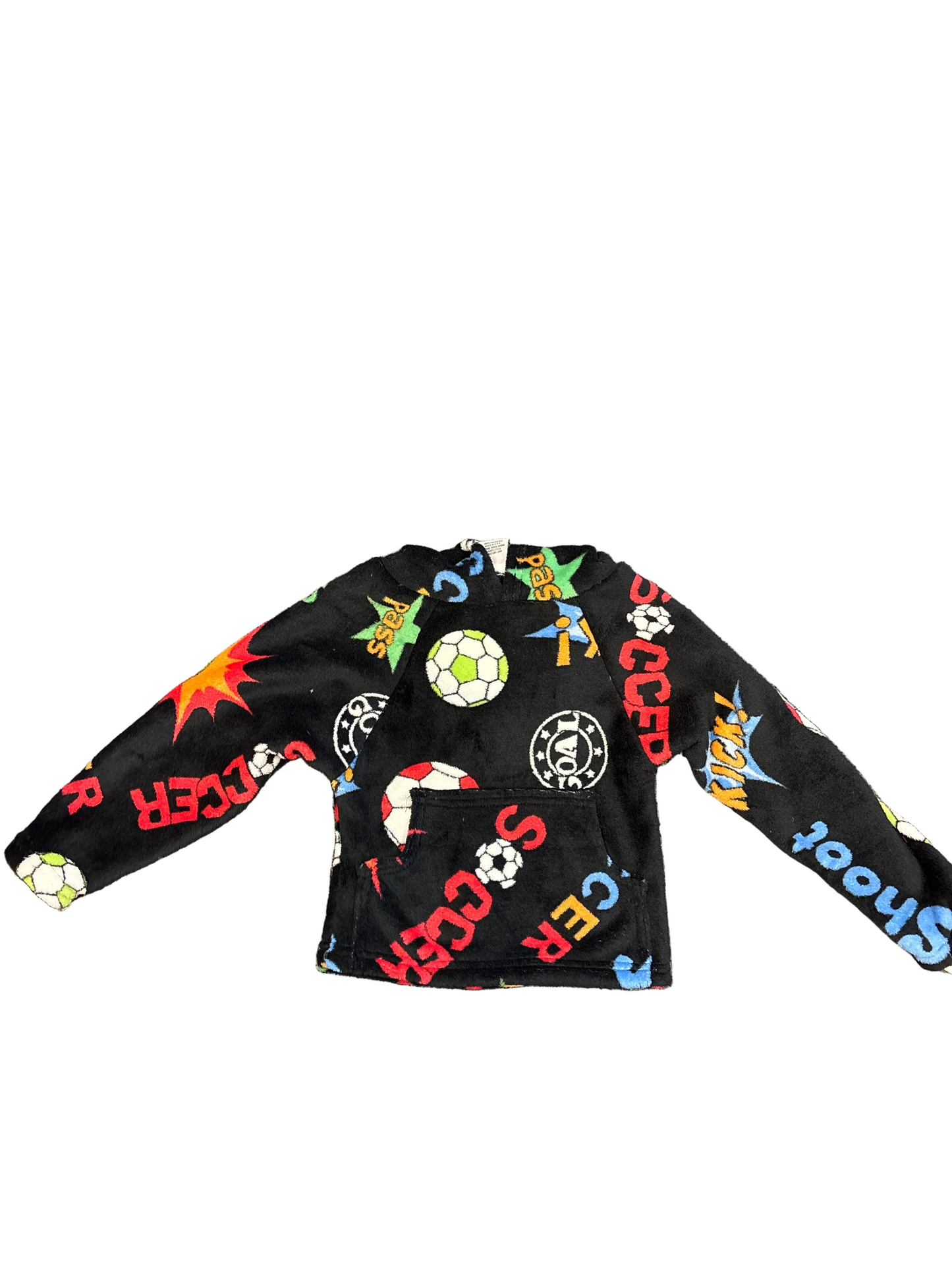 Love and kisses Black Soccer fuzzy hoodie