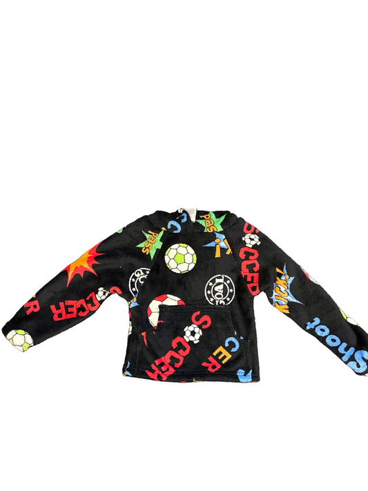 Love and kisses Black Soccer fuzzy hoodie