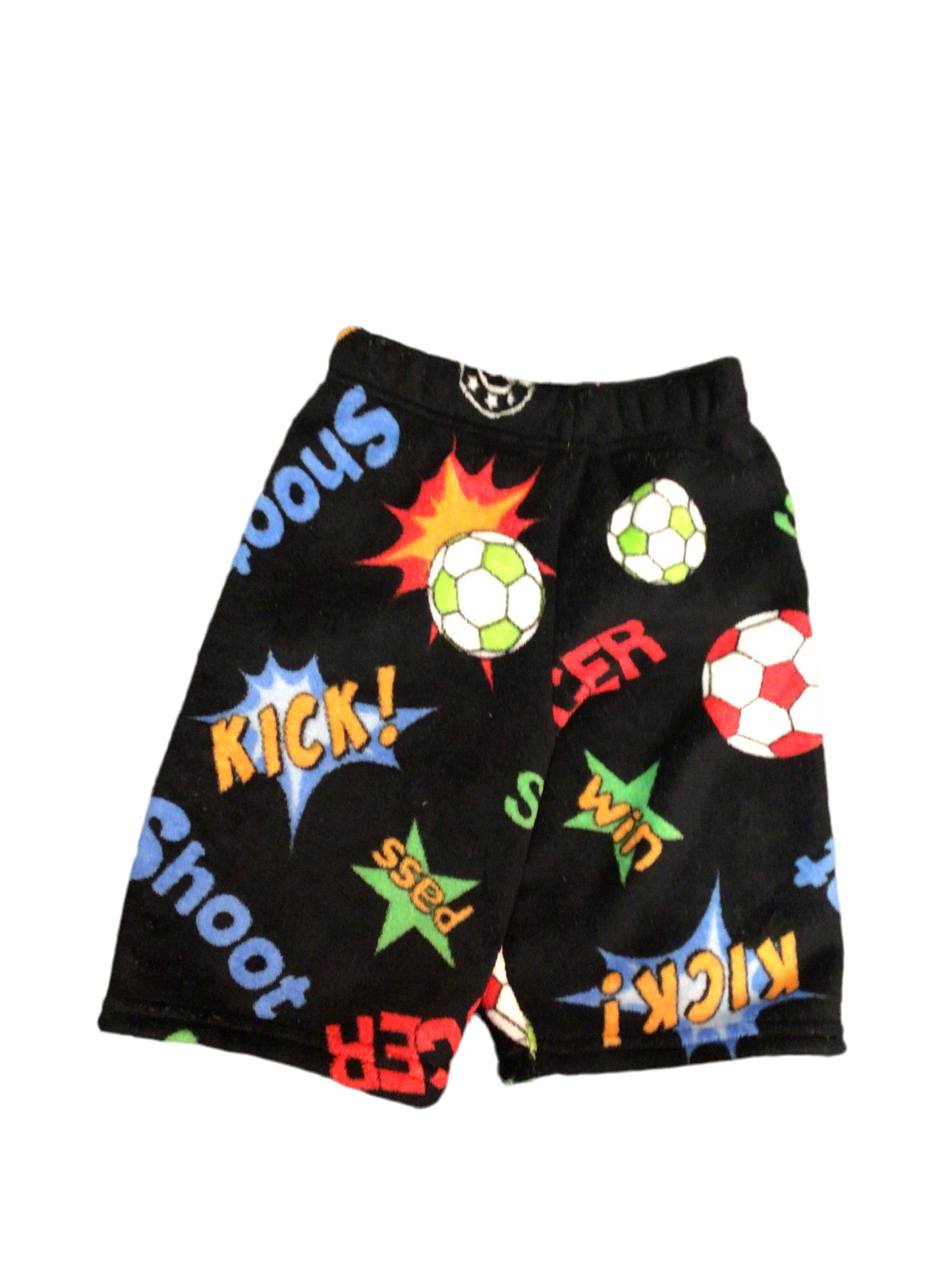 Fuzzy black soccer shorts