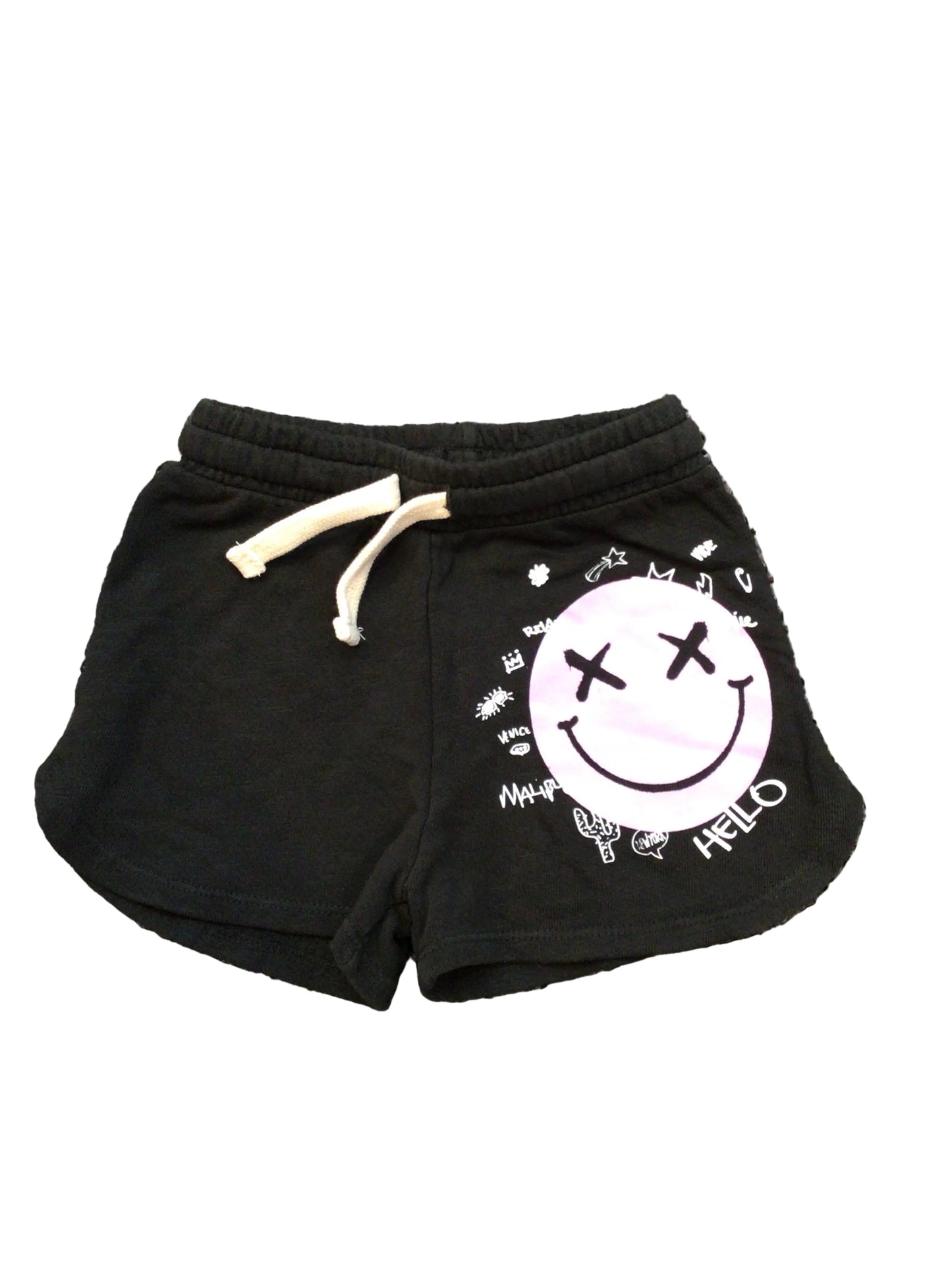 Happy face charcoal shorts toddler