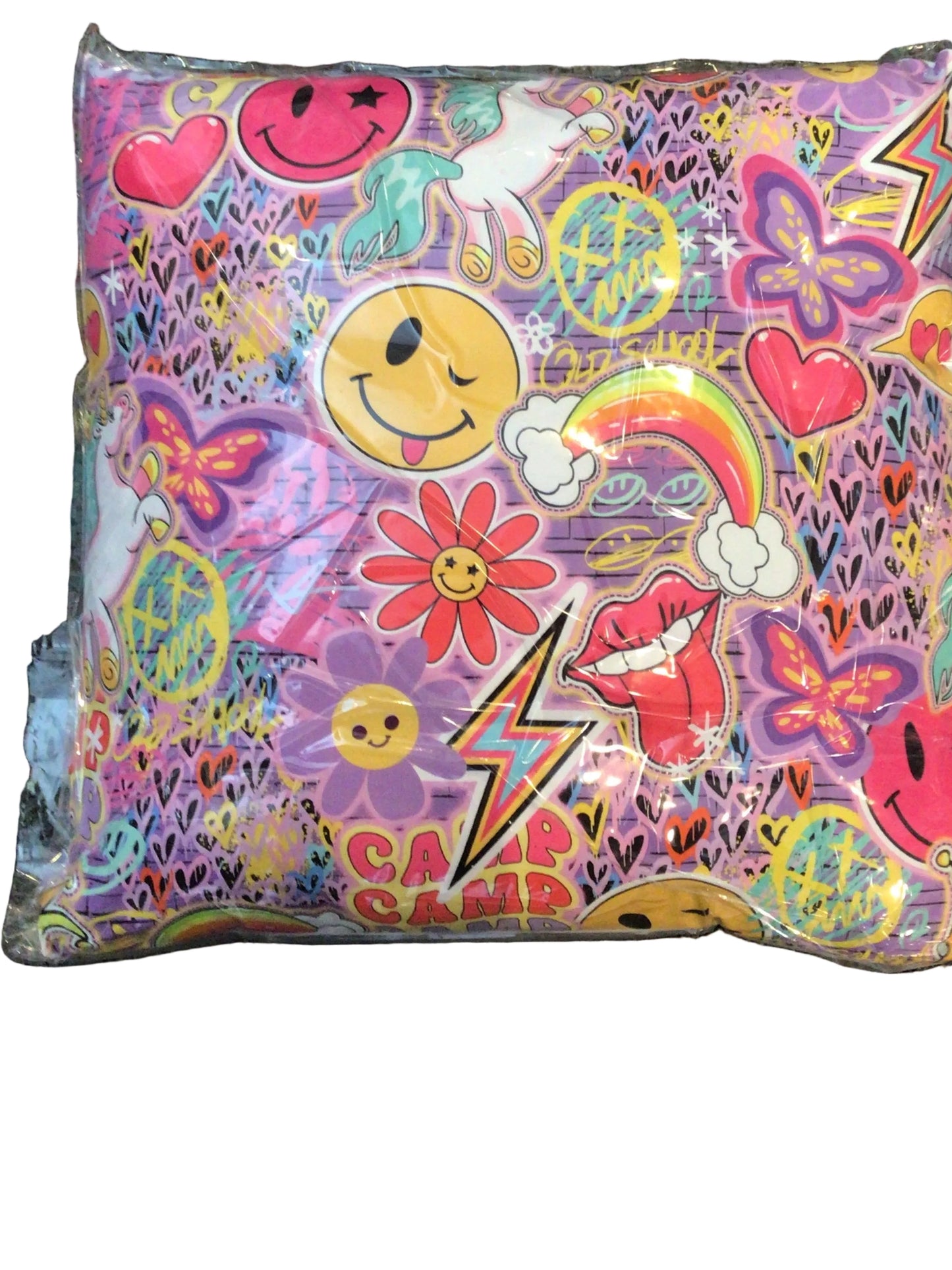 Purple smile autograph pillow