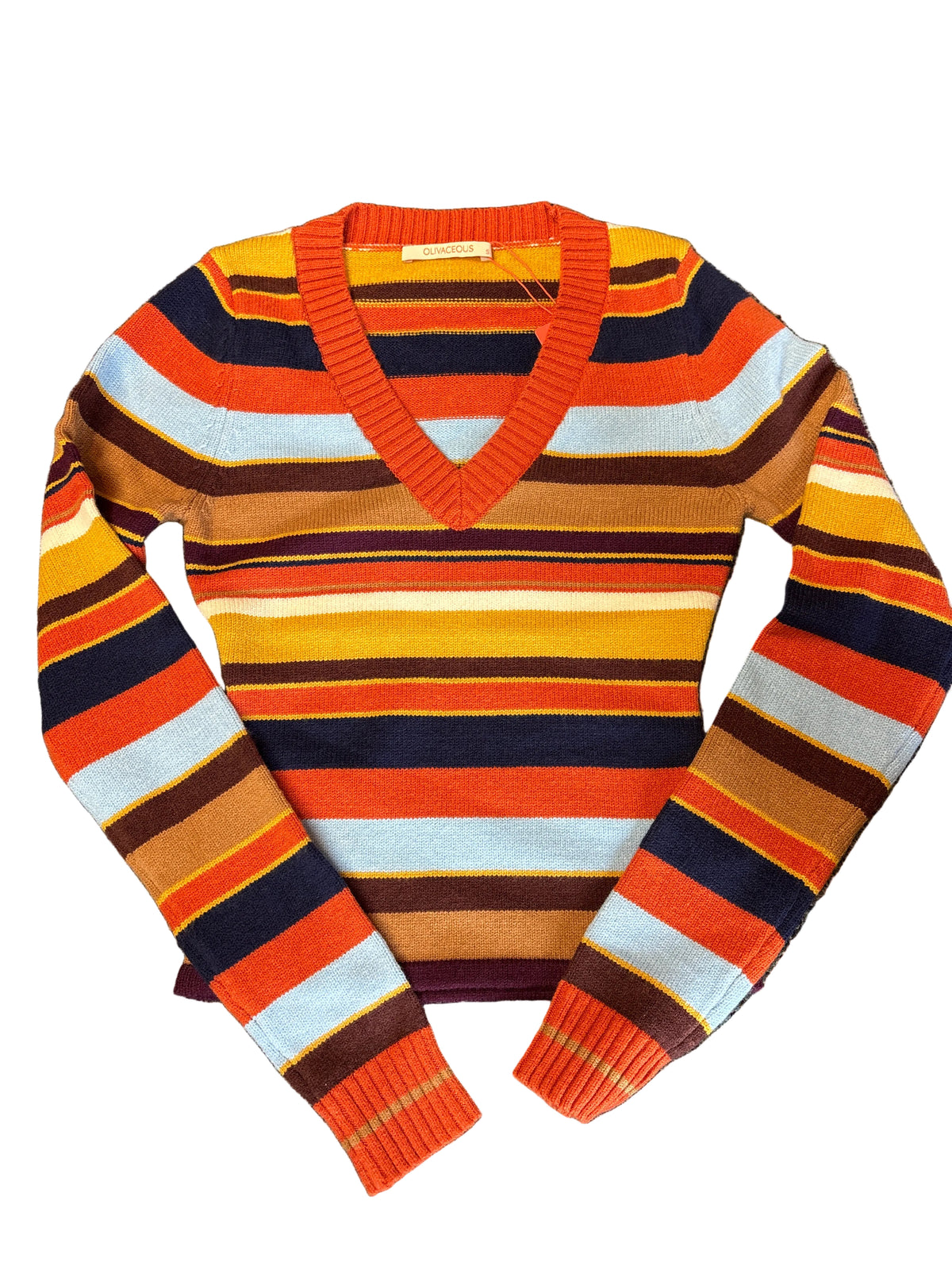 Ruthie Multi Stripe V Neck Sweater